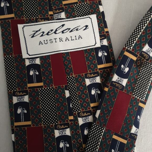 Trelors Neck Tie Cadbury Dairy Milk Theme Multicolor Motif - Picture 3 of 6